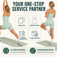 Ensemble de yoga 2 pièces personnalisé pour femme : débardeur superposé, brassière de sport et short cycliste taille haute – Vêtements de sport et fitness en gros