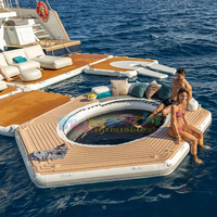 Plateformes de yacht étanches antidérapantes, tapis flottant sur l'eau, quai gonflable avec pompe pour le lac