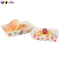 Emballage en forme de bateau pour hot-dogs et fruits, en papier, de qualité alimentaire, avec logo et dimensions personnalisés, prix d'usine
