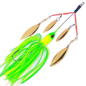 Esca da <span class=keywords><strong>Pesca</strong></span> Spinnerbait 22,8g 13cm <span class=keywords><strong>con</strong></span> 4 Pale a Forma di Salice, Gonna in Silicone, Rig a Ombrello, Esca Artificiale per <span class=keywords><strong>Pesca</strong></span> al Bass e al Luccio - Product Image 5