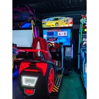 Máquina de Juego de Carreras de Autos Operada con Monedas, Simulador de Carreras Dinámico con Pantalla LCD HD, Videojuego de Plástico para Parques de Diversiones