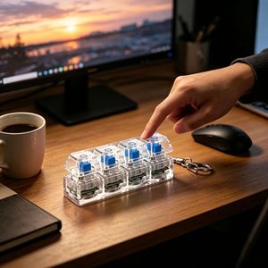 Porte-clés anti-stress à 4 touches LED, clavier fidget clicker, jouet de décompression pour étudiants, cadeau pour soulager l'anxiété - Vente en gros - Product Image 4