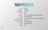 Lunettes FPV SKYZONE SKY02O 5.8G 48CH avec récepteur SteadyView Diversity, écran OLED 640x400, suivi de tête, ventilateur et DVR pour drone RC