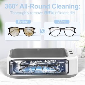 Nettoyeur à ultrasons portable pour la maison, en plastique ABS, mini, haute fréquence, pour la décontamination en profondeur, pour bijoux, montres, lunettes - Product Image 2