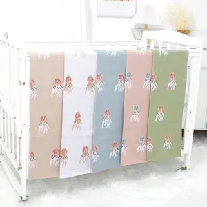 2024 New Pattern mimixiong Cotton Baby Knitted Blankets Blanket Soft Swaddle Nursing Crochet Knitted Baby Blanket