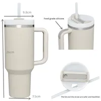 Gobelet isotherme transfrontalier de deuxième génération 40oz en acier inoxydable 304/201 pour voiture, avec logo personnalisable, maintien au froid de 6 à 12 heures