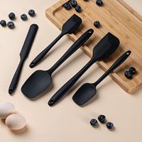 Gadget essentiel pour la cuisine Lot de 5 spatules en silicone de qualité supérieure en caoutchouc souple antiadhésif résistant à la chaleur