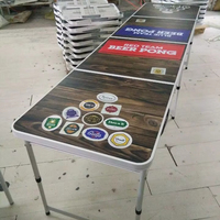 Table de beerpong pliante avec ouvre-bouteille pour jeu de fête intérieur et extérieur pour adultes