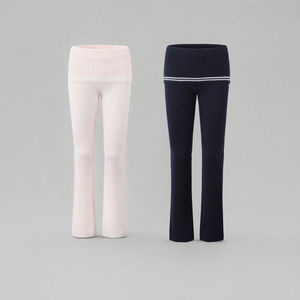 Pantalones de algodón orgánico personalizados para mujer, pantalones de chándal de pierna recta holgados con parte delantera plana de cintura media, directo del fabricante - Product Image 3