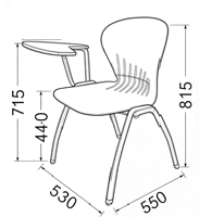 Chaise de formation moderne en polypropylène avec pieds en acier, ergonomique et durable pour usage commercial (vente en gros)