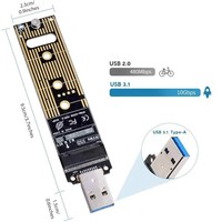 NVME-zu-USB-Festplattengehäuse, M.2SSD-zu-USB3.1-Adapterkarte, USB-zu-NGFF-NVME-SSD-Gehäuse