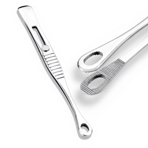 Mini pince à épiler en acier inoxydable plaqué argent avec verrouillage, pour piercing du nombril, fabrication allemande, pour bijoux corporels - Product Image 1