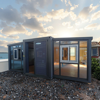 Maison préfabriquée extensible en conteneur, 2 chambres, design moderne imperméable, prix abordables pour usage touristique