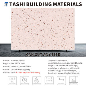 ベストセラーTaShi 1200*2400mmカスタムサイズ大型スラブテラゾストーン環境に優しい防水モダン人工テーブルトップ - Product Image 6