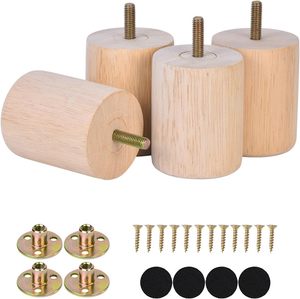 Ensemble <span class=keywords><strong>de</strong></span> <span class=keywords><strong>pieds</strong></span> <span class=keywords><strong>de</strong></span> meubles en bois massif non finis, pré-percés, pour commode, ottoman, armoire, chaise, bricolage - Product Image 2
