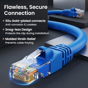 Câble Ethernet Cat 6 OEM ODM GEARit, <span class=keywords><strong>2</strong></span> pieds, bleu, lot de 24, câbles Ethernet Cat6 <span class=keywords><strong>2</strong></span> pieds, haute vitesse, 24AWG, 10 Gbps, <span class=keywords><strong>RJ45</strong></span> Sna - Product Image 4