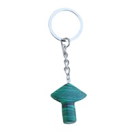 Porte-clés Champignon en Cristal de Chine Style Pastoral Naturel, Aventurine Verte, Cristal Rose, Pierre Semi-Précieuse, Petit Pendentif de Sac