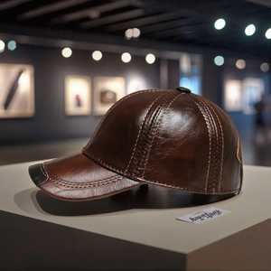 Gorra de Béisbol de Cuero Importada Personalizada, Diseño Delgado de 6 Paneles, Estilo Deportivo Vintage, Transpirable, Moderna, Personalizable con Estampado - Product Image 2