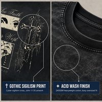 T-shirt Streetwear Personnalisé Imprimé DTG, Coupe Boxy Oversize, 100% Coton 300 g/m², Effet Délavé Acide, Motif Manga Homme