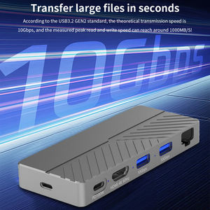 محطة إرساء TISHRIC 6 في 1 <span class=keywords><strong>M</strong></span>.<span class=keywords><strong>2</strong></span> NGFF/NVME ثنائية البروتوكول من الألومنيوم حاوية HDMI مع شحن عكسي USB - Product Image 4