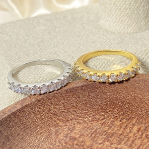 Anillo de Moda para Mujer, Chapado en Oro de 18K, Resistente al Deslustre, con Circonitas Cúbicas Incrustadas - Product Image 6