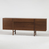 Meuble de rangement d'entrée en bois massif de chêne, style Japandi artisanal sur mesure, moderne et minimaliste, avec tiroir, pour salon, hôtel, salle à manger