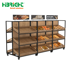 Bằng gỗ bánh mì <span class=keywords><strong>Rack</strong></span> hiển thị multilayers siêu thị khuyến mãi kệ cho chuyên nghiệp bánh - Product Image 5