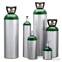 Cilindro de Gas de Aluminio de 5L con Válvula QF-2A, Almacenamiento de Gas CO2, Certificado ISO 7866 TPED para Acuarios y Plantas Acuáticas