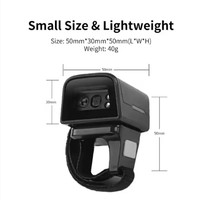 Lecteur de codes-barres portable JINGXIN Ring Mini, lecteur de codes-barres sans fil BT 2.4G, scanner de codes-barres laser 1D portable