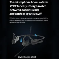 Casque à conduction osseuse directe usine avec micro boom réglable, casque sans fil Bluetooth à oreille ouverte, vente en gros OEM ODM
