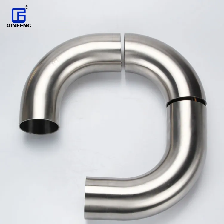 QINFENG OEM Hygienic DN100 CF8 Stainless Steel 304 Mirror Polished Sanitary Elbow Welded 90 degree Short Pipe Fittings Elbow