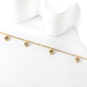 <span class=keywords><strong>Cavigliera</strong></span> in Acciaio Inossidabile Placcato <span class=keywords><strong>Oro</strong></span> 18K Antiossidante con Zirconia Arcobaleno di Forme e Colori Misti per Donne - Product Image 5