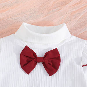 ชุดแฟชั่นเด็กสีแดงสำหรับเด็กวัยหัดเดิน เสื้อแขนยาว+กระโปรง ชุดเด็กผู้หญิงสำหรับฤดูใบไม้ผลิและฤดูใบไม้ร่วง MOQ ต่ำ เสื้อผ้าเด็กสวยหรู - Product Image 3