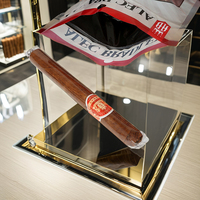 Humidor de voyage personnalisé imprimé pour 4 à 6 cigares, sac à fermeture éclair en PE résistant à l'humidité avec emballage en carton