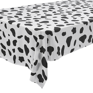 Happy Party-Mantel impermeable fácil de <span class=keywords><strong>limpiar</strong></span>, mantel desechable de plástico con estampado de pata, mantel con diseño de vaca - Product Image 4