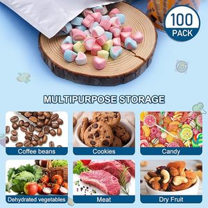 Bạc cấp thực phẩm Nồi hấp chân không nhiệt bịt kín đồng bằng nhôm lá Mylar túi mở hàng đầu đóng gói số lượng lớn thực phẩm lưu trữ vặn lại túi - Product Image 6