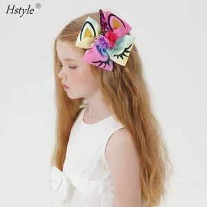 6 pièces filles licorne cheveux arcs avec pinces à cheveux alligator Cheer arcs cheveux robe quotidienne accessoires pour la fête - Product Image 4