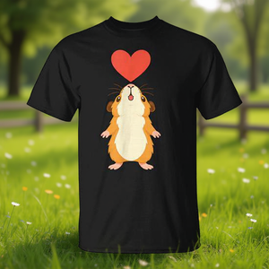 Simpatica maglietta con cuore di porcellino d'India per gli amanti degli animali - Product Image 3