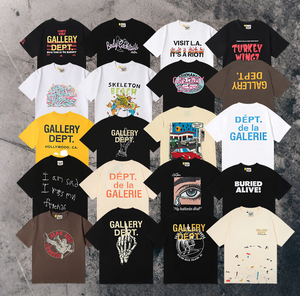 Camiseta de algodón puro estilo americano Godspeed, novedad transfronteriza, estilo hip-hop callejero americano, retro, desgastada, informal, con cuello redondo. - Product Image 1