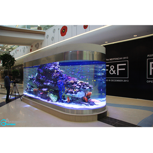 Bien recibido de vidrio doblado Artificial peces de acuario elegante montado en la pared de la decoración tanque <span class=keywords><strong>con</strong></span> la luz # - Product Image 3