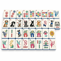Tuiles de Mahjong et de Poker en Acrylique Personnalisées de Luxe avec Empreintes de Pattes d'Animaux - Résistantes à l'Eau, Écologiques et Durables pour Jeux de Société et Cadeaux de Fêtes