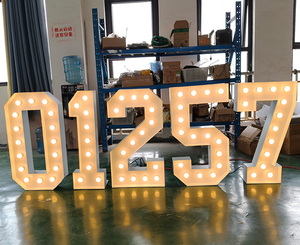 Letrero Luminoso Vintage con Bombillas Tipo Marquee, <span class=keywords><strong>Letras</strong></span> y Números Iluminados en 3D, Personalizado para <span class=keywords><strong>Bodas</strong></span>, Decoración de Pared para Fiestas - Product Image 6