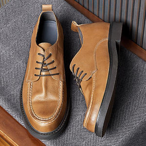รองเท้าหนังผู้ชายแบบผูกเชือกทำจากหนังแท้ดีไซน์เนอร์สำหรับผู้ชาย - Product Image 6