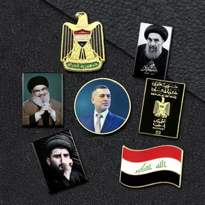 Наклейки на лацкан с изображением флага Ирака на заказ, эмалевые металлические значки, наклейки на телефон, сувениры в Национальный день - Product Image 5