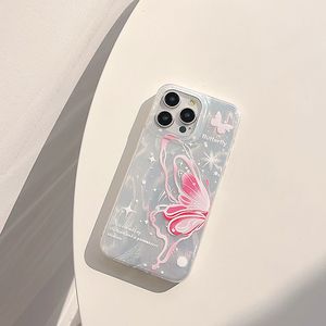 เหมาะสำหรับเคส iPhone 17 Pro Max, เคสโทรศัพท์กันกระแทกลายผีเสื้อสีชมพูตัดด้วยเลเซอร์ - Product Image 3