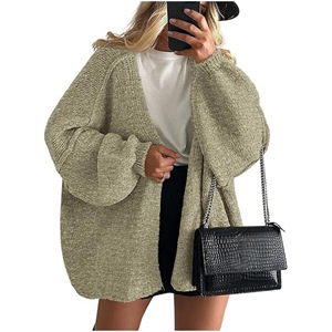 Dropshipping Shopify Plus Size Womens Knit <b>Cardigan</b> Open Front Short Sleeve Solid Color Casual Lightweight Spring Top - Product Image 2
