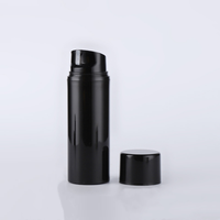 30 1oz 50 80 100 120 150 ml noir portable en plastique emballage cosmétique bouteille sans air PP bouteilles de lotion avec bouchon de pompe