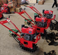 Motoculteur micro-mini diesel 9HP/180E refroidi par eau, à chenilles, avec charrue à sillons