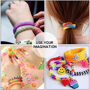 Élastiques pour enfants personnalisés Kit de bandes de petit métier à tisser de couleur élastique en boîte pour la fabrication de bracelets - Product Image 4