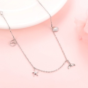 <span class=keywords><strong>Tobilleras</strong></span> de Plata de Ley 925 con Diseño de Estrella de Mar, Concha de Ballena y Estilo Bohemio Oceánico - Product Image 5